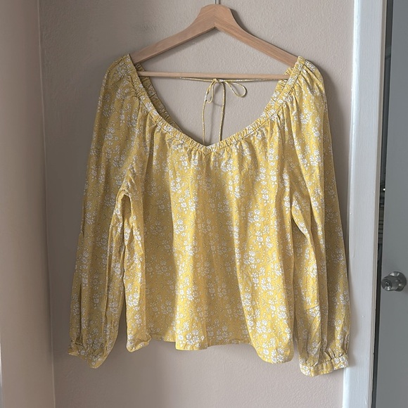 J. CREW Liberty Capel V- Neck Floral Organic Cotton Top - Picture 4 of 7